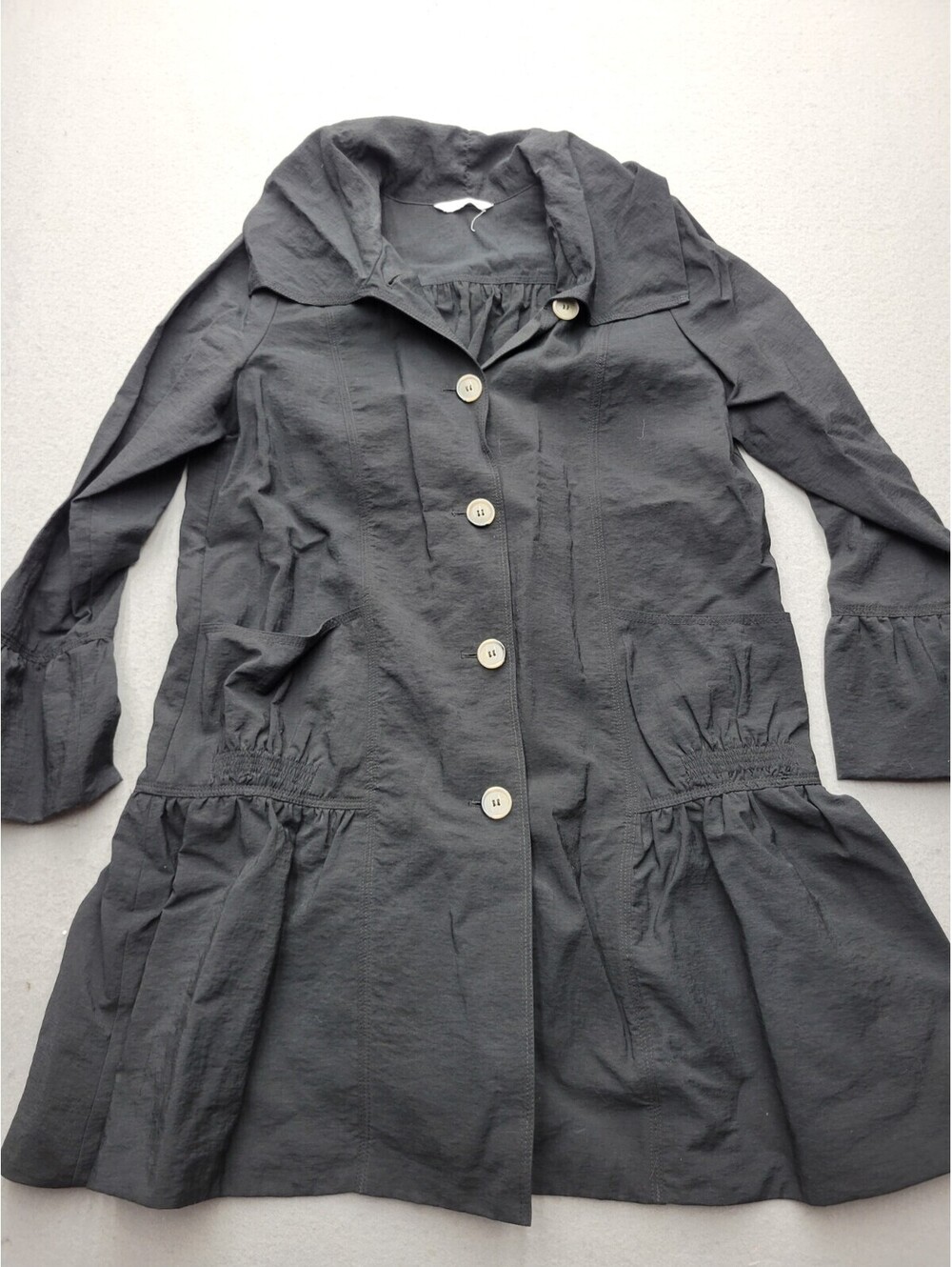 Spanner Women's Jacket Size XL Black Basic Solid Elastic Button Buttons Casual